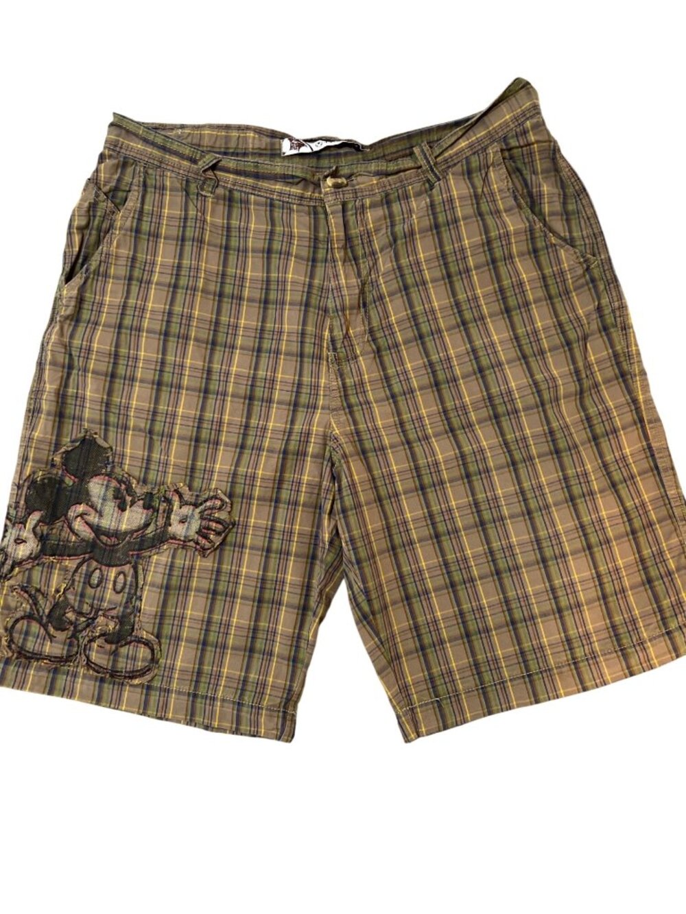 Men's Disney Store Mickey Mouse plaid shorts size 36